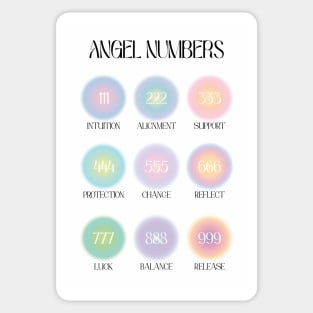 Angel Numbers Chart Colorful Aura Sticker